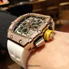 Miilles Watch Luxurys Mechanical Watches Ricchas for Mens Sky Wine Barrel Diamond Inlaid Large Dial Full Automatic RM011 Sport Wristwatches