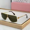 Fashion sunglasses designer mm Top gold glasses Euro american trend Geometrically shaped flat lenses metal frame Large frame goggles uv400 shades with original box