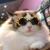 Lunettes de soleil 2024 Belles lunettes de réflexion de chat rondes vintage pour chien Accessoires de photographie pour animaux de compagnie