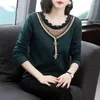 Women's T Shirts Ladies Casual Pullovers Interiör Lapping T-shirts Solid Color O-Neck Tops Simplicity Underrock kläder 2024