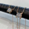 Muimu-Halskette, Designer-Damen, Top-Qualität, mit Box-Anhänger, Kuhkopf-Halsketten-Stil, vielseitig, einfach, vermessingt, einzelner Diamant, luxuriöse Damen-Halskette