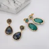 Dangle Earrings BOROSA 5PCS Oval Natural Crystal Stone Drop Multi-Kind Energy Stones Ear Ring For Women Party Jewelry