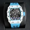 Richard's Mille Watchmen Superclone AAA Designer Automatyczne RM3503 Watch Luksusowe włókno węglowe NTPT Case Hollow Out Highend Quality Waterproof zebrań z Box I2R