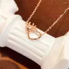 Kettingen De Koreaanse Kroon Hartvormige 925 Sterling Zilveren Ketting Eenvoudige Lichte Luxe Frisse Sleutelbeenketting Voor Vriendinnen