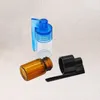 51mm36mm Glass Bottle Snuff Snorter Dispenser Portable Bullet Snorter Plastic Vial pill case container box with spoon multiple co9709001