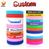 Bracelets 100PCS Customized Silicone Bracelets Custom Wristband Personalized Band with Logo Text For Game, Events