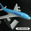 Skala 1 400 Metal Plane Model Korean Air Flight Replica Airplane Diecast Aviation Collectible Miniature Gift Toy for Boy 240118