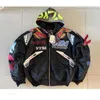 Herrjackor High Street Original Vetements Men Racing Jackets Overdimensionerade VTM Jackor Fashionabla Bomber Patched Tags Coat Jumw