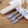 Camp Kitchen 1 ~ 10pcs مجموعة أدوات المائدة المحمولة المسككات المحمولة على طراز اليابان Straw Straw Knife Spoon Spoon Student Student Sets Kitchen YQ240123