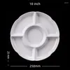 Tea Trays 5 Combined Round Plastic Tray Restaurant Household Size: 13 Inches White Partition