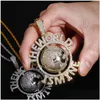 Collane con ciondolo The World Is Mine Globe Iced Out Uomo Donna Ciondolo in oro 14K con ciondolo Corda Drop Delivery Gioielli Collane Pendenti Dhlb1