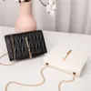 Women Pu Leather Trend Lingge Crossbody Bag 2024 New Fashion v pattern lattice small counder bag whitle black