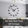 Wall Clocks Large 3d Diy Clock Modern Design Acrylic Silent Watch Sticker Living Room Big Black Home Decor GPF50YH