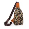 Midjeväskor Kvinnors bröstväska Ny mode Leopard mönster crossbody bröstväska resor liten ryggsäck