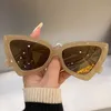 Ny Fashion Cat Eye Sunglass Trendy Female Eyewear Luxury Brand Designer Populära kvinnor som reser Sun Shades Glasse 230920