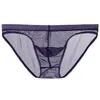 Cuecas sexy mens sissy bolsa calcinha roupa interior malha sheer ultra fino briefs bainha troncos lingerie gay ver através