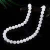 Pendants Perfect Holiday Gifts Chain Natural White Jade Beaded Necklace Fine Jewelry Real Chinese Boutique Pendant Accessories