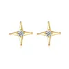 Zircon Star Stud Earrings S925 Silver Micro Set Zircon Plated 18k Gold Exquisite Earring Korean Fashion Women Earrings Wedding Party Jewelry Valentine's Day Gift SPC