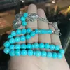 ディスプレイTasbih Bule Turquoise Stone 33 Prayer Beads Muslim Gift Turkish Fashion Misbahaイスラムロザリオアラビアブレスレット