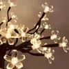 Lâmpadas de mesa LED Decoração Lâmpada de mesa Cherry Blossom Tree Night Lights Nordic Crystal Flower Table Light para quarto cabeceira decorativa lâmpada de mesa YQ240123