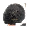 Parrucche per bambini da uomo 6mm onda afro 1B grigio Fl Pu parrucchino parrucca da uomo sostituzione capelli umani vergini indiani per uomini neri Express Deliv Dhnjw