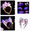 Autres fournitures de fête festives LED Light Up Cat Lapin Souris Oreille Corne Couronne Bandeau Adt Enfants Glowing Clignotant Bandeau Cerceau Prom Con Dhin9