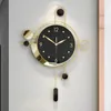 Orologi da parete Regalo Orologio per la casa Decorazione Elegante arte dorata Lancette rotonde Numero del soggiorno Moderna cucina nera Reloj Decor