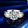 Rings GRA moissanite lovers a man and woman ring rose gold platinum color separation crown romantic love gift ring