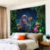 Tapestries 1pc Astronaut Forest Mushroom Fluorescent butterfly sun Tapestry Black Light Polyester Tapestry Wall Hanging For Living Room