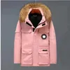Зимнее пальто, мужская дизайнерская куртка-парка, зимняя теплая ветрозащитная куртка-пуховик, канадский материал, пара, модель, новая одежда, однотонное пальто из гуся