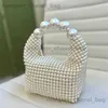 Shoulder Bags Pearl beaded bag Acrylic stone hobos tote handbag women handmade party bucket purse wholsale T240123