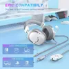 Kulaklıklar PC PS4/5 Xbox Ampligiame H9W J240123 için 7.1 Surround Sound/3,5mm Jack/Microfonover-Kule Kablolu Kulaklık ile Fifine USB oyun kulaklığı