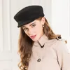 Berets England Mode Wollhut Damen Woolen Fedoras Wintermütze Korean Black Sea All-Match Der B-7500