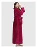 Kvinnors sömnkläder Kvinnor Bekväm nattklänning Autumn Winter Warm Coral Velvet Long Style Ladies Flannel Bathrobe Plus-Down Thickning