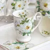 Gobelets 300ML porcelaine drôle tasses à café porcelaine peinture florale vintage campagne tasses à expresso verres taza tasse à thé art