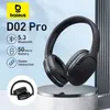 سماعات الرأس BASEUS D02 PRO WIRELESS Bluetooth Headphones Hifi Stereo Amphone سماعة رأس قابلة للطي مع كابل الصوت Foriphone Tablet J240123