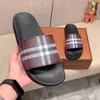 Vintage Plaid Slippers Rubber Sole Sandal Slide Mule Slip-On Designer Tazz Slipper Casual Shoe For Woman Man Sandales Flip Flops Beach Flat Heel Sliders Dhgate