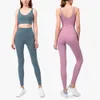 Lu Align Woman 2-teiliges Fitness-Set, hochwertiger Damen-BH und Leggings, Fitnessstudio, Workout, Laufset, Sportanzug, Activewear, Jogger, Lemon Lady Gry, Sports Girls