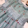 Fashion girl dress High quality silk child skirt Size 100-160 Cute embroidered candy baby clothes Short sleeve kids frock Jan20