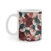 Tassen „Blumensicherungsmuster“, weiße Tasse, Milchtee-Aufdruck, 11-Unzen-Kaffeetasse, Collage, Gänseblümchen, Rosen, Pfingstrosen, Blumen