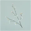 装飾的な花の花輪シルクジプソフィラ人工装飾用ホームプラスチックステム花嫁花嫁ブーケマリエージチェリーブロッサムフェイクフローDHLM0