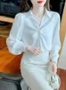 Camicette da donna Beiyingni Coreano Casual Blusas Donna Tinta unita Increspato Primavera Autunno Manica lunga Camicie eleganti Donna Francese di lusso OL