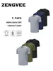 ZengVee 3 Pack Mens Running Shirts Workout Tops Men Sport Fitness Shirts Gym Tops Men Crew Neck Breathable T-Shirt 240123