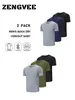 ZengVee 3er-Pack Herren-Laufshirts, Trainingsoberteile, Herren, Sport-Fitness-Shirts, Fitnessstudio-Oberteile, Herren, Rundhalsausschnitt, atmungsaktives T-Shirt 240123