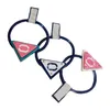 Lettre Triangle anneau de cheveux fille concepteur impression pinces à cheveux décontracté haute élastique élastique pour queue de cheval cheveux cravates chapeaux Barrettes