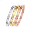 High quality gold plated stainless steel bangle bracelet jewelry fashion custom heart diamond bangle for women