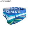 Mutande JOCKMAIL Slip Uomo Intimo sexy Cotone a righe Arcobaleno Moda Giovane ragazzo Mutandine traspiranti a vita bassa