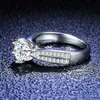 Band ringen Mo Sang Stone Ring huwelijksvoorstel Sterling zilveren Ring zes klauw Mo Sang Diamond Ring vrouwelijke ster koningin Bukf