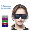 LED Glasses Party Luminous Glasses USB Charge Neon Glass Glowing Christmas Flashing Light Glow Sunglasses Halloween Supplies 240118