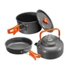 Cozinha de acampamento Kit de panelas de acampamento ao ar livre Conjunto de cozinha de alumínio Chaleira de água Panela Viagem Caminhadas Piquenique Equipamento de mesa para churrasco NOVO YQ240123